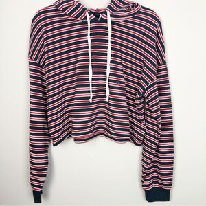 AMERICAN EAGLE | NEW Striped Crop Hoodie Ahh-Mazingly Soft Women’s Size Large